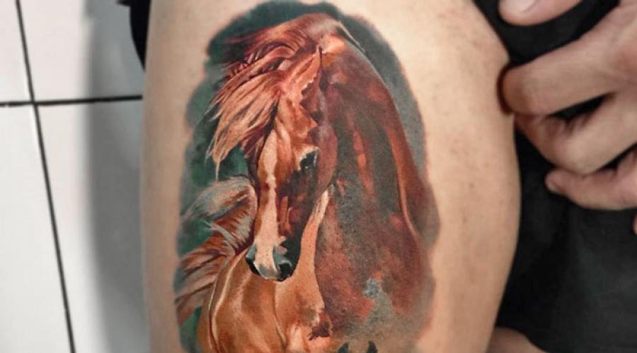 Что означает татуировка лошадь на плече. Тату лошадь